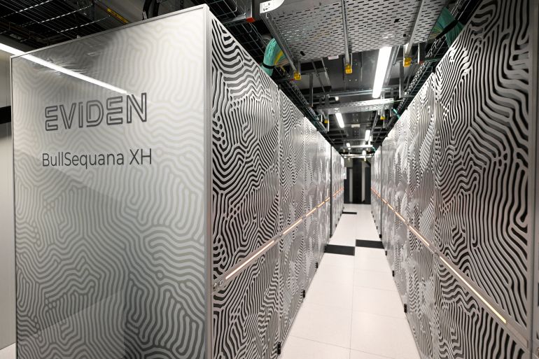 afp_68bbd16708f8-1757139303 Europe's fastest supercomputer Jupiter is pictured after it was inaugurated on September 5, 2025 at the Supercomputing Centre in Juelich, western Germany.