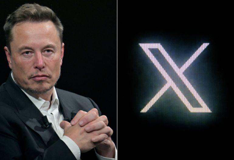 afp_6936643ac773-1765172282-1 (FILES) This combination of pictures created on October 10, 2023, shows (L) SpaceX, Twitter and electric car maker Tesla CEO Elon Musk during his visit at the Vivatech technology startups and innovation fair at the Porte de Versailles exhibition center in Paris, on June 16, 2023 and (R) the new Twitter logo rebranded as X, pictured on a screen in Paris on July 24, 2023.