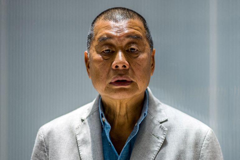(FILES) Millionaire media tycoon Jimmy Lai poses during an interview with AFP at the Next Digital offices in Hong Kong on June 16, 2020.