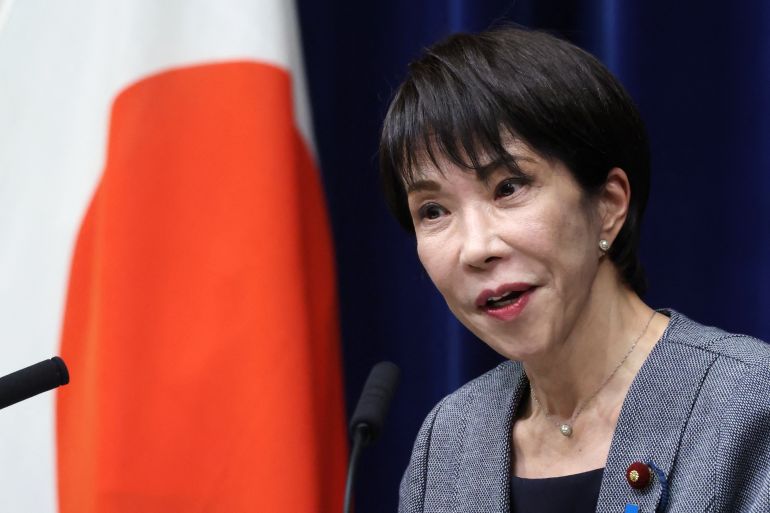 Japanese Prime Minister Sanae Takaichi speaks during a news conference at the prime minister’s office in Tokyo on December 17, 2025.