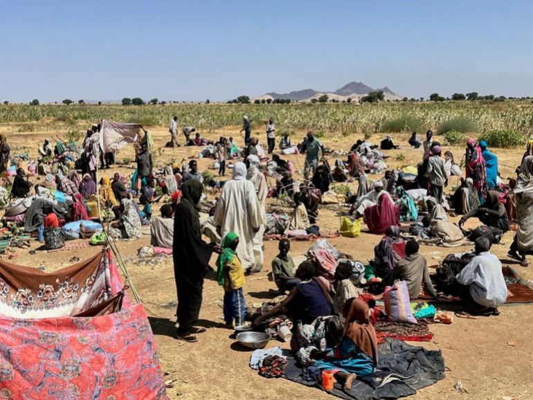 ap_69070940d92f4-1762068800 This photo released by The Norwegian Refugee Council (NRC), shows displaced families from el-Fasher at a displacement camp where they sought refuge from fighting between government forces and the RSF, in Tawila, Darfur region, Sudan, Friday, Oct. 31, 2025. (NRC via AP)