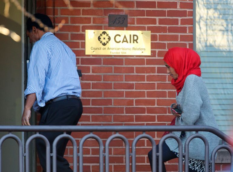 ap_6937bd1d65ab5-1765260573 People return to the headquarter of Council on American-Islamic Relations (CAIR) in Washington, Thursday, Dec. 10, 2015, after getting the go ahead from emergency personal. Earlier the building was evacuated after staffers came in contact with a suspicious substance that arrived in the mail. (AP Photo/Pablo Martinez Monsivais)