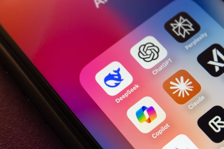 Mexico City, MEXICO - Jan 28 2025 : DeepSeek and other AI services icons are displayed on an iPhone. Artificial intelligence, generative ai chatbot concept image.