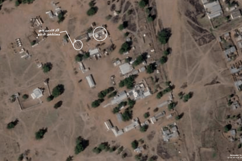 dal025-1765882980 الأقمار الصناعية توثق آثار هجوم دامِ للدعم السريع على مستشفى جنوب كردفان - المصدر: Planet Labs PBC Dalang Hospital After (14-12-2025)