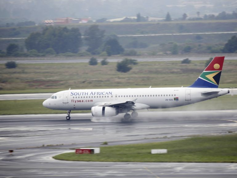 e1f5fac7-355f-4384-9c14-3f6bd902b4c8 A South African Airways (SAA) plane takes off at O.R. Tambo International Airport in Johannesburg, South Africa, January 18, 2020. Picture taken January 18, 2020. REUTERS/Rogan Ward