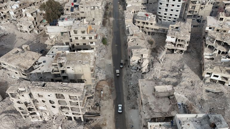 epa_693684093376-1765180425 epa12574415 Aerial view of the Yarmouk camp in Damascus, Syria, 06 December 2025. Syria is preparing to celebrate the first anniversary of the overthrow of the Assad regime on 08 December when the dictatorship of Bashar al-Assad collapsed during a major offensive by opposition forces. EPA/Mohammed Al-Rifai