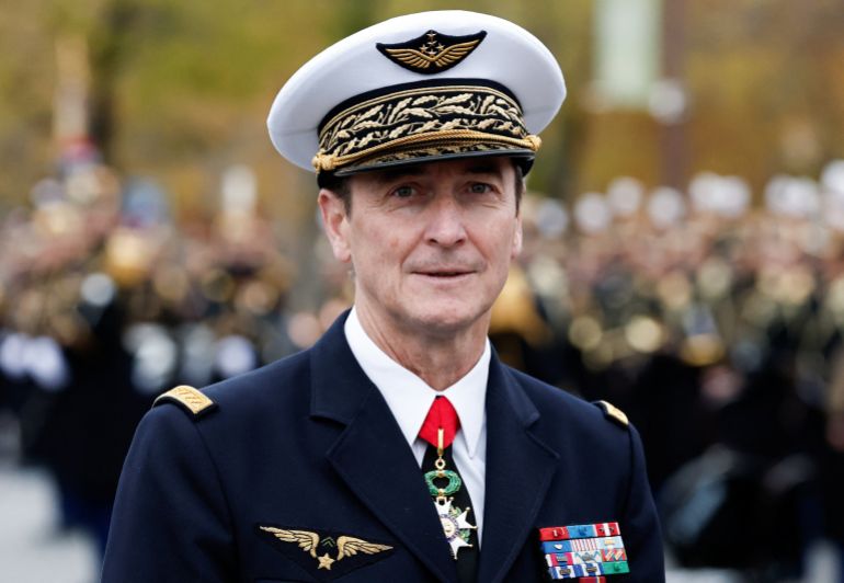 France's Chief of the Defence Staff Fabien Mandon attends the commemorations marking the 107th anniversary of the November 11, 1918 Armistice that ended World War I, at Place de l'Etoile in Paris, France, November 11, 2025. REUTERS/Benoit Tessier/Pool