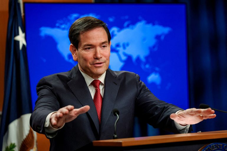 FILE PHOTO: U.S. Secretary of State Marco Rubio holds his end-of-year press conference at the State Department in Washington, D.C., U.S., December 19, 2025. REUTERS/Kevin Mohatt/File Photo