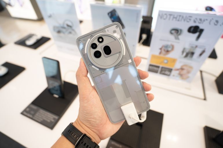 Bangkok Thailand MAY 21 2025: new Smartphone Nothing Phone 3a Pro