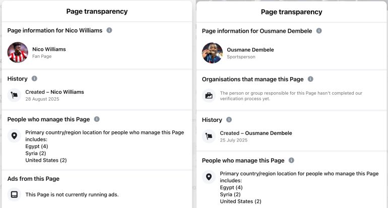 حسابات وهمية لنجوم كرة القدم الصاعدين في أوروبا