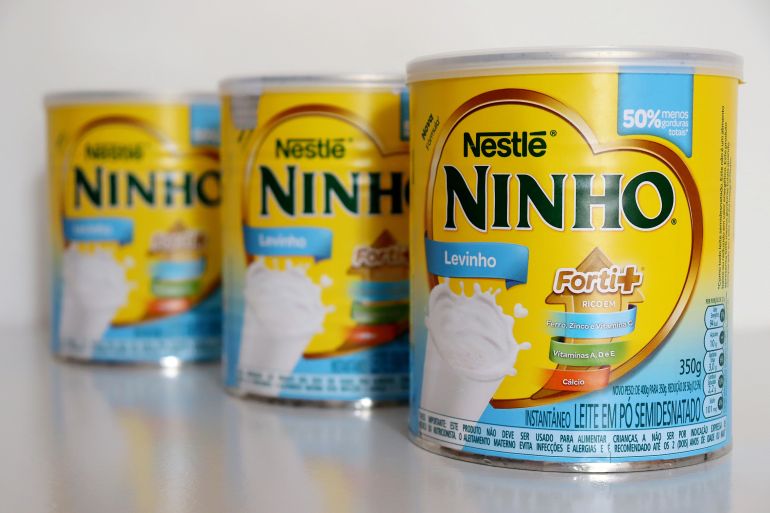 1baby-milk-1767794823 Bahia, Brazil - May 10, 2021: Translation from Portuguese: Instant milk powder. Reduced-fat milk. |Brazilian packing of Leite Ninho by Nestle. Illustrative editorial.