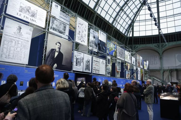 4a1dd0175-1768387325 L’exposition du Figaro pour ses 200 ans, au Grand Palais. Sébastien SORIANO / LE FIGARO معرض صحيفة لو فيغارو بمناسبة مرور 200 عام على تأسيسها، في القصر الكبير (غراند باليه). سيباستيان سوريانو / لو فيغارو