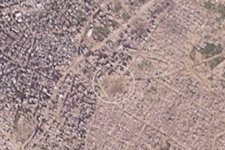 planet-snapshot-2026-01-25 (صور أقمار صناعية تظهر آثار التجريف والقصف محيط مقبرة البطش شرق غزة / المصدر: الجزيرة + بلانيت لابس)
