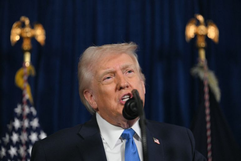 afp_695b119eaa52-1767575966-1 US President Donald Trump speaks to the press following US military actions in Venezuela, at his Mar-a-Lago residence in Palm Beach, Florida, on January 3, 2026.