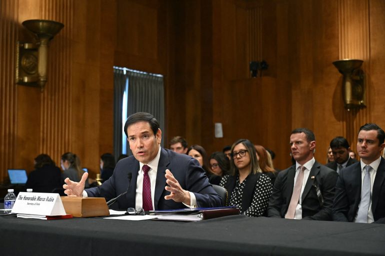 ماركو روبيو خلال جلسة مجلس الشيوخ