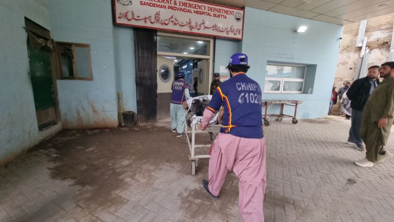 epa_697e30482f0e-1769877576 epa12694632 A victim's body arrives to a hospital after militants launched coordinated attacks across the Balochistan province, Quetta, Pakistan, 31 January 2026. At least 10 Pakistani security personnel and 37 militants were killed as authorities repelled the attacks, including an attempted assault on Quetta, officials said. The outlawed Baloch Liberation Army (BLA) claimed responsibility for strikes at more than a dozen locations under what it called 'Operation Herof 2.0'. EPA/SAMI KHAN