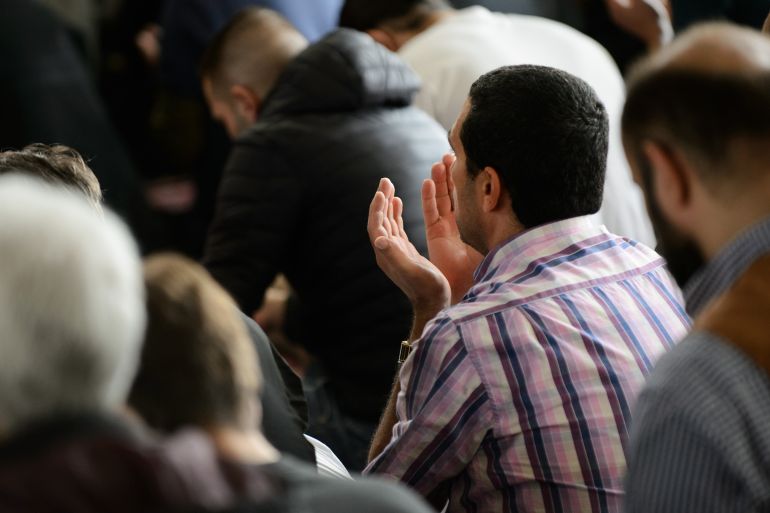 VIENNA, AUSTRIA - OCTOBER 13: A muslim prays during the Friday prayers at the IZW Viennese Islamic Center mosque two days before Austrian parliamentary elections on October 13, 2017 in Vienna, Austria. The right-wing Austria Freedom Party (FPOe), which has campaigned with an "Austria first" party program that emphasizes Austrian national identity, is currently in third place in polls but is poised to become a likely coalition partner in the next Austrian government. (Photo by Thomas Kronsteiner/Getty Images)