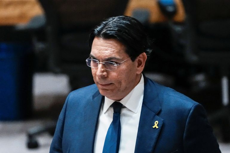 pic-56461-1763419193 Israel's Ambassador to the United Nations Danny Danon attends a meeting of the United Nations Security Council to consider a U.S. proposal for a U.N. mandate to establish an international stabilization force in Gaza, at U.N. headquarters in New York City, U.S., November 17, 2025. REUTERS/Eduardo Munoz