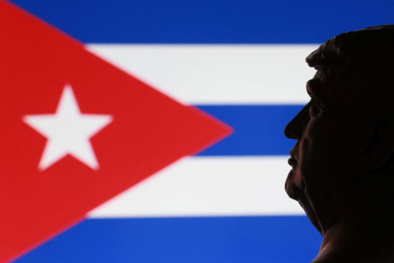 reuters_6963b9db-1768143323-1 A 3D printed miniature of U.S. President Donald Trump and Cuban flag are seen in this illustration taken January 9, 2026. REUTERS/Dado Ruvic/Illustration