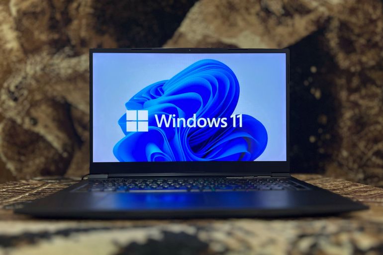 Malang, Indonesia - April.26.2025: Windows 11 on laptop screen. Microsoft's latest desktop operating system enhanced with better performance, and improved security.; Shutterstock ID 2627410931; purchase_order: aj; job: ; client: ; other: