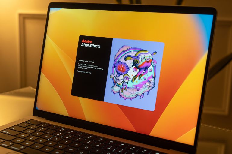 Adobe After Effects logo is displayed on the screen of a laptop, in Bangalore, India, on January 06, 2026 by sdx15 ادوبي ستوك