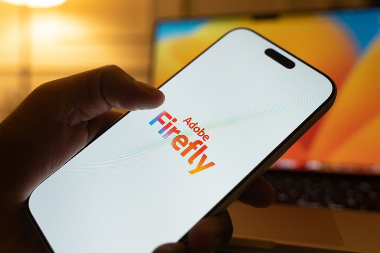 Downloaded Adobe Firefly logo is displayed on the screen of a smartphone, in Bangalore, India, on January 06, 2026 by sdx15 ادوبي ستوك
