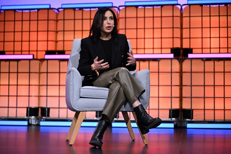 Doha , Qatar - 3 February 2026; May Habib, Co-Founder & CEO, Writer on Centre stage during day two of Web Summit Qatar 2026 at the Doha Exhibition and Convention Center in Doha, Qatar. (Photo By Sam Barnes/Sportsfile for Web Summit Qatar via Getty Images)