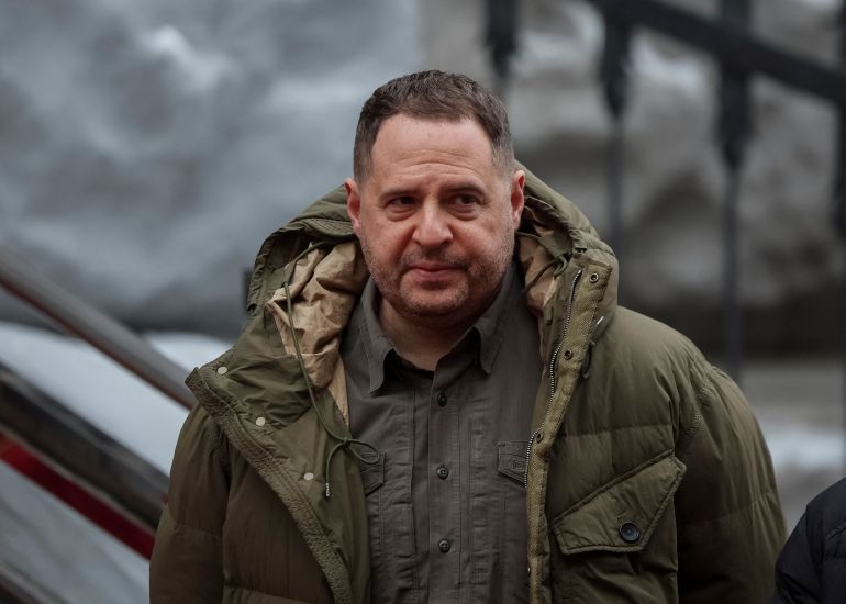656565a-1771165348 FILE PHOTO: Head of the Presidential Office Andriy Yermak looks on, amid Russia's attack on Ukraine, in Kyiv, Ukraine January 22, 2024. REUTERS/Gleb Garanich/File Photo