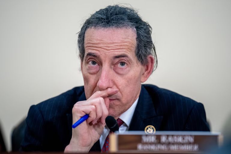 WASHINGTON, DC - JUNE 11: Ranking Member Rep. Jamie Raskin (D-MD) appears as House Oversight and Accountability Committee Democrats hold a Supreme Court ethics discussion on Capitol Hill on June 11, 2024 in Washington, DC. House Democrats hold a discussion on "High Court, Low Standards and Dark Money: Flagging a Supreme Ethics Crisis in America." (Photo by Andrew Harnik/Getty Images)