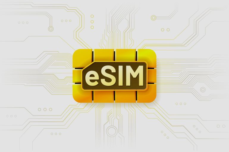 65yufgjh-1771327645 E-Sim chip banner, mobile communication with the operator. Vector illustration