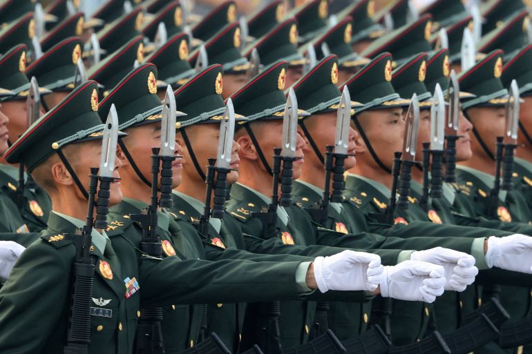 Soldiers participate in a military parade to mark the 80th anniversary of the end of World War Two, in Beijing, China, September 3, 2025. REUTERS/Maxim Shemetov Purchase Licensing Rights