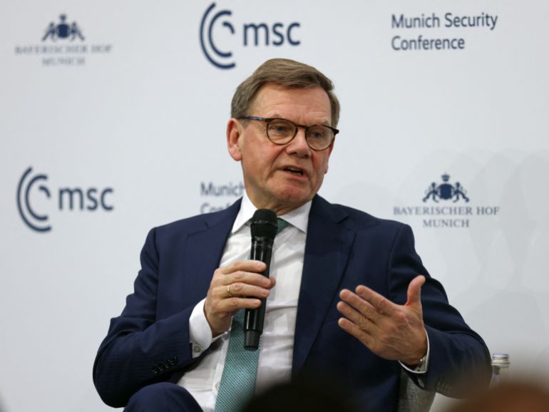German Foreign Minister Johann Wadephul speaks during the 62nd Munich Security Conference (MSC) on February 14, 2026 in Munich, southern Germany.