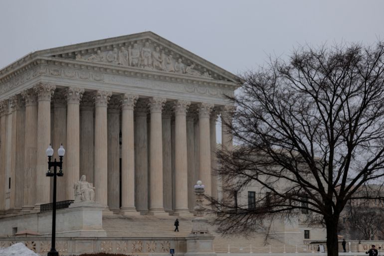 WASHINGTON, DC - FEBRUARY 20: The U.S. Supreme Court as seen on February 20, 2026 in Washington, DC. The Supreme Court ruled against the legality of President Trump's tariffs in a 6-3 ruling authored by conservative Chief Justice John Roberts. Heather Diehl/Getty Images/AFP (Photo by Heather Diehl / GETTY IMAGES NORTH AMERICA / Getty Images via AFP)