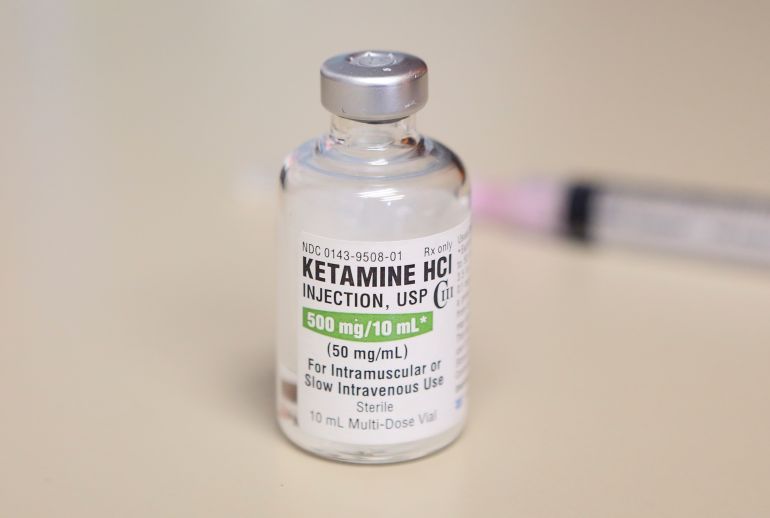 This July 25, 2018 photo shows a vial of ketamine, which is normally stored in a locked cabinet, in Chicago. It was launched decades ago as an anesthetic for animals and people, became a potent battlefield pain reliever in Vietnam and morphed into the trippy club drug Special K. Now the chameleon drug ketamine is finding new life as an unapproved treatment for depression and suicidal behavior. (AP Photo/Teresa Crawford)