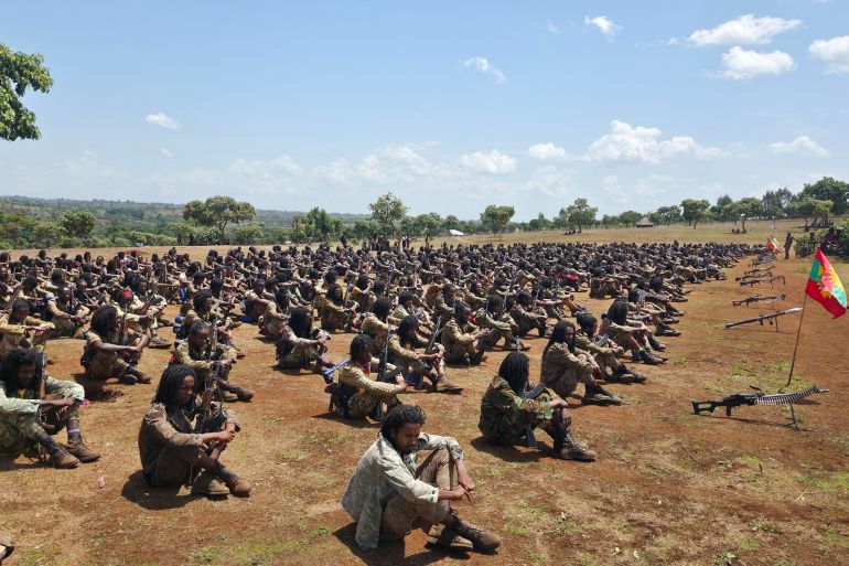 ap25347559188497-1770034603 Oromo Liberation Army (OLA) fighters attend an orientation session in western Oromia, Ethiopia, June 2, 2025. (AP Photo)