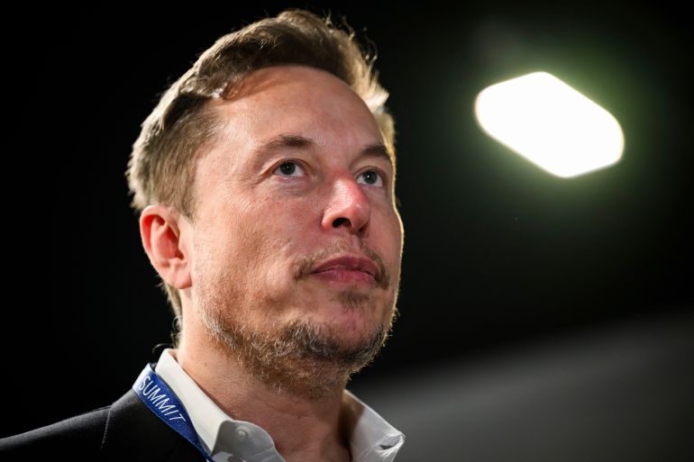 FILE - Tesla and SpaceX's CEO Elon Musk attends the first plenary session on of the AI Safety Summit at Bletchley Park, on Wednesday, Nov. 1, 2023 in Bletchley, England. (Leon Neal/Pool Photo via AP, File)