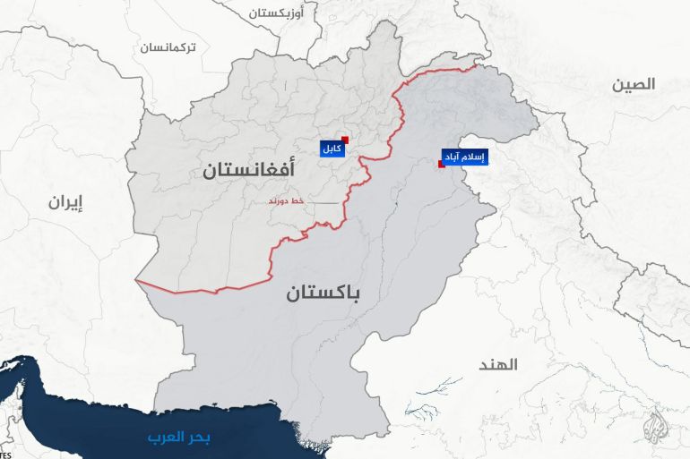 خريطة أفغانستان وباكستان خط دورند