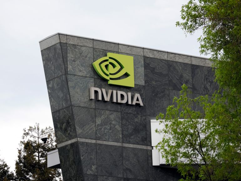 epa12774630 Nvidia building signage is seen outside the Nvidia Corporation headquarters in Santa Clara, California, USA, 24 February 2026. The company is set to release its earnings report at the end of the trading day on 25 February. EPA/JOHN G. MABANGLO