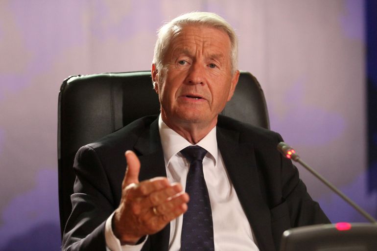fd616-1770906137 Council of Europe Secretary-General Thorbjorn Jagland speaks during a news conference after a Session of the Committee of Ministers of the Council of Europe in Nicosia, Cyprus May 19, 2017. REUTERS/Yiannis Kourtoglou