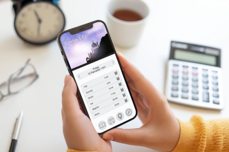 Showing prayer and sunrise time