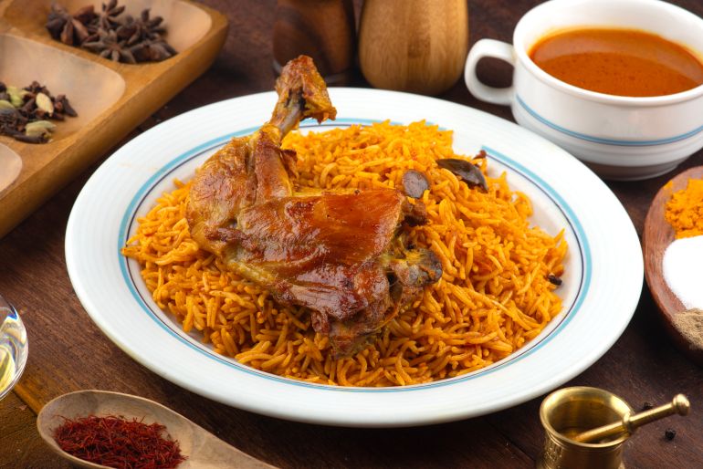 Chicken Mandi Kabsa Arabic Rice with Saffron