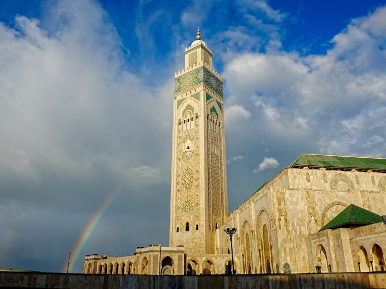 gettyimages-2258019530-1771681581 CASABLANCA, MOROCCO - JANUARY 19: A view of the Hassan II Mosque, built over the Atlantic Ocean, stands out with its 210-meter-high minaret, one of the tallest in the world, on January 19, 2026 in Casablanca, Morocco. The mosque is opened in 1993, regarded as one of Moroccoâs most significant religious and architectural landmarks. (Photo by Umut Karahasanoglu/Anadolu via Getty Images)