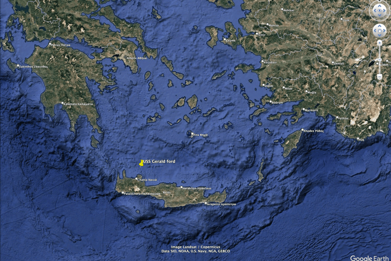 pic-9988742-1771871477 تحديد موقع حاملة الطائرات على خرائط جوجل (الجزيرة)