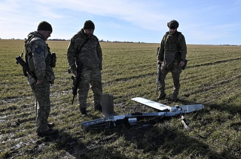 reuters_699c05a6-1771832742 Ukrainian servicemen look at a planning and correction module for Russian air glide bomb, amid Russia's attack on Ukraine, in Zaporizhzhia region, Ukraine February 22, 2026. REUTERS/Stringer