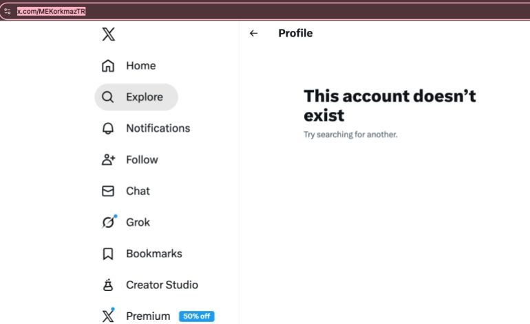 سكرين شوت من كلمة الحساب محذوف معارض تركي يحذف تدوينته