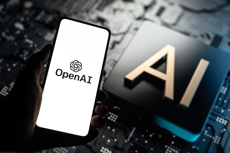 West Bangal, India - july 5, 2023 : OpenAI logo on phone screen stock image.