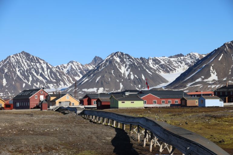 Ny-Ålesund is the world's northernmost settlement operating as a research station at 79 degrees north in Svalbard.