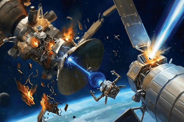المصدر: الجزيرة/ صورة مولدة بالذكاء الاصطناعي space war حرب الفضاء