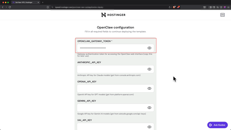 1-1774268519 لطقة شاشة لخطوات تثبيت "أوبن كلو" بشكل سهل في "هوستنغر"