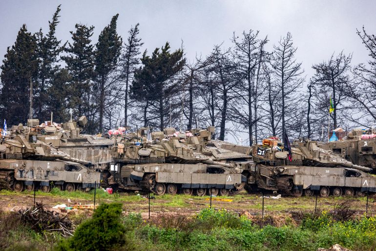 56d8bad981d8a7d8a8d984-1773582787-1 Israeli army tanks deploy at a position in the Upper Galilee in northern Israel near the border with Lebanon on March 15, 2026. Overnight strikes in southern Lebanon killed at least four people, Lebanese state media and the government said on March 15, as Israel said it was pressing its campaign against Iran-backed Hezbollah. According to Lebanon's health ministry, Israeli air strikes have killed 826 people in Lebanon since the start of the latest war, which began March 2 with Hezbollah firing missiles at Israel.